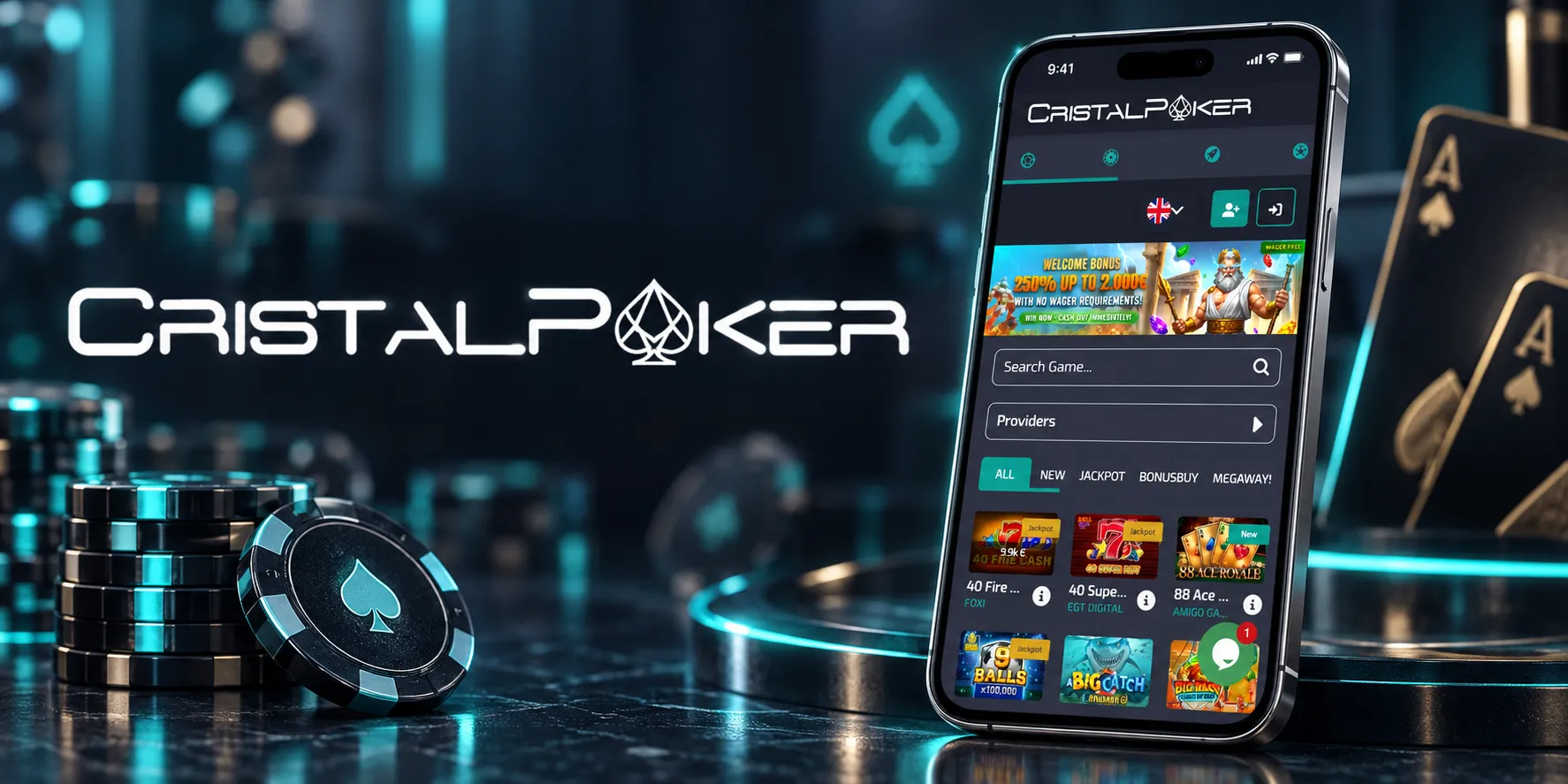 CristalPoker Casino App Screenshot